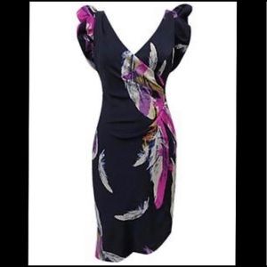 Yoana Baraschi Silk Sacred Feather Cocktail Dress